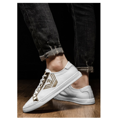 2021 autumn new shoe for men's low-top shoe casual shoes small white shoes for men's leather Europe station shoes