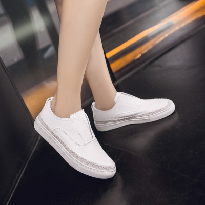 2021 small white shoes new summer star with leather flat loafers women breathable casual shoes manufacturers direct sales