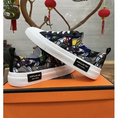 Gukatun fashion hand-painted wooden shoes for men leather stitching 2022 summer new breathable trend low top shoes for men